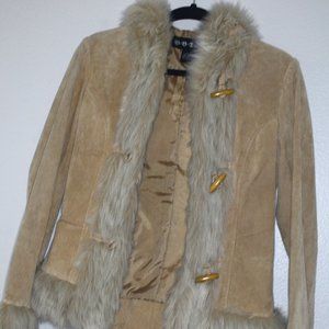BB Dakota - Faux Suede Hooded Jacket/Coat with Fur